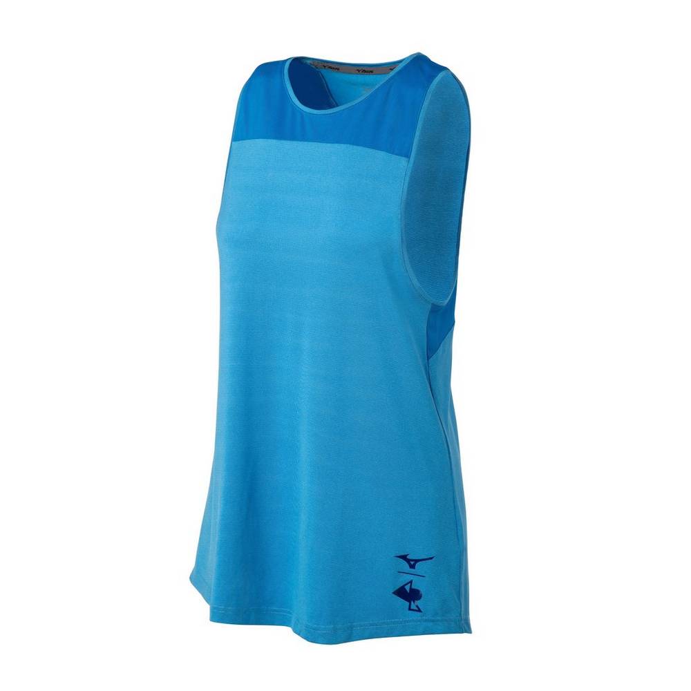 Camiseta De Tirantes Mizuno April Ross Luxe Mujer Azules Outlet NEVY-47638